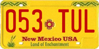NM license plate 053TUL