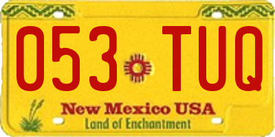 NM license plate 053TUQ