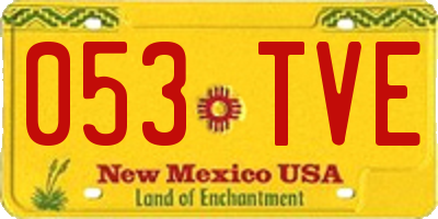 NM license plate 053TVE