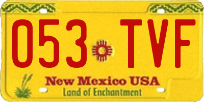 NM license plate 053TVF