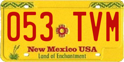 NM license plate 053TVM
