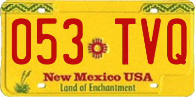 NM license plate 053TVQ
