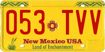 NM license plate 053TVV