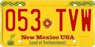 NM license plate 053TVW