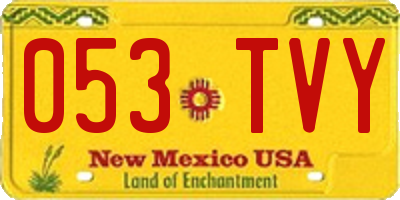 NM license plate 053TVY