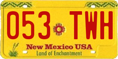 NM license plate 053TWH