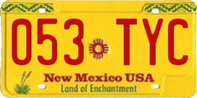 NM license plate 053TYC