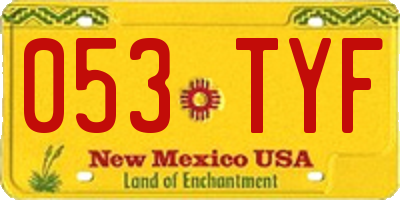 NM license plate 053TYF