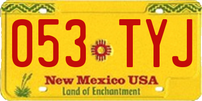 NM license plate 053TYJ