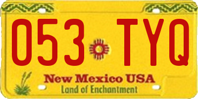 NM license plate 053TYQ