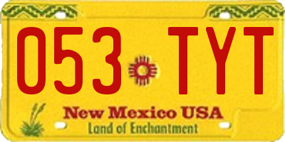 NM license plate 053TYT