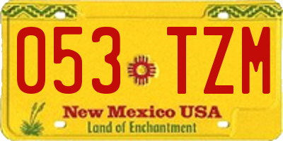 NM license plate 053TZM