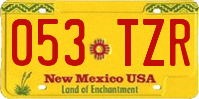 NM license plate 053TZR