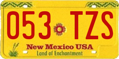 NM license plate 053TZS