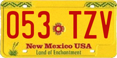 NM license plate 053TZV