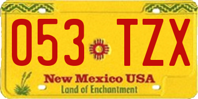 NM license plate 053TZX