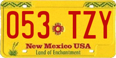 NM license plate 053TZY