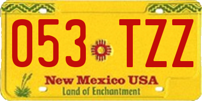 NM license plate 053TZZ