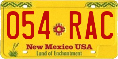 NM license plate 054RAC