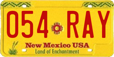 NM license plate 054RAY