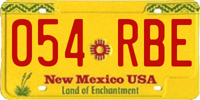 NM license plate 054RBE