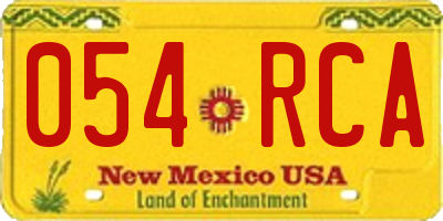 NM license plate 054RCA