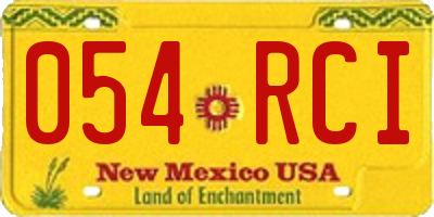 NM license plate 054RCI