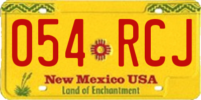 NM license plate 054RCJ