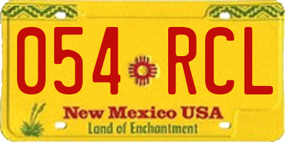 NM license plate 054RCL
