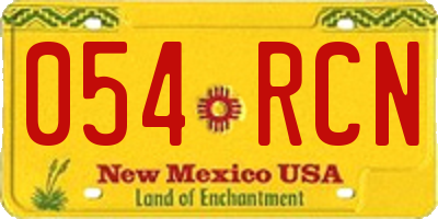NM license plate 054RCN