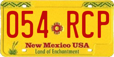 NM license plate 054RCP