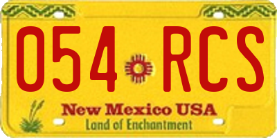 NM license plate 054RCS
