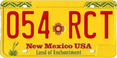 NM license plate 054RCT