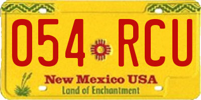 NM license plate 054RCU
