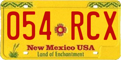 NM license plate 054RCX