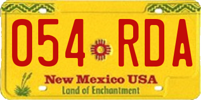 NM license plate 054RDA