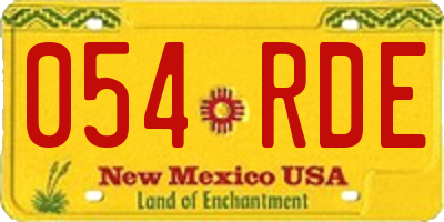 NM license plate 054RDE