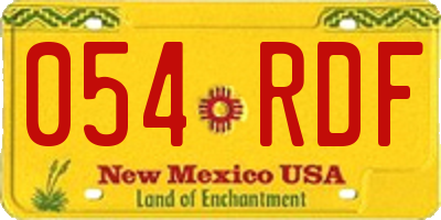NM license plate 054RDF