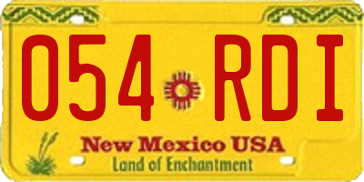 NM license plate 054RDI