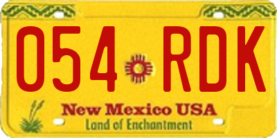 NM license plate 054RDK