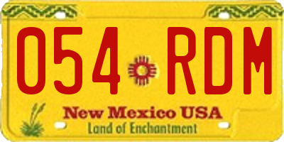 NM license plate 054RDM