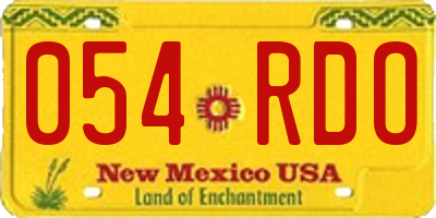 NM license plate 054RDO