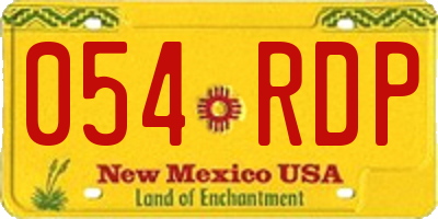 NM license plate 054RDP