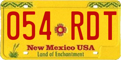 NM license plate 054RDT
