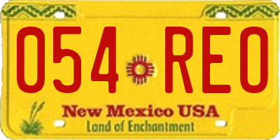 NM license plate 054REO