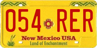 NM license plate 054RER