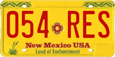 NM license plate 054RES