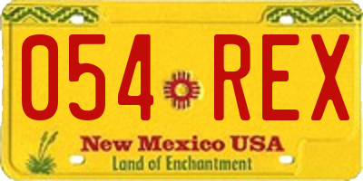NM license plate 054REX
