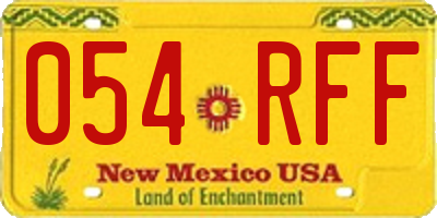 NM license plate 054RFF