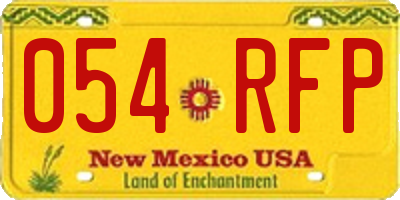 NM license plate 054RFP